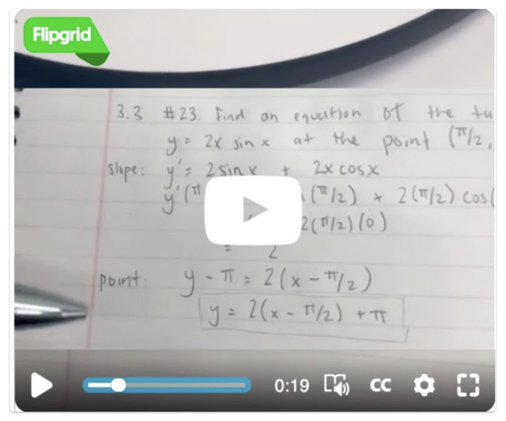 Student-created math videos on Flipgrid; Courtesy of Stacey Roshan