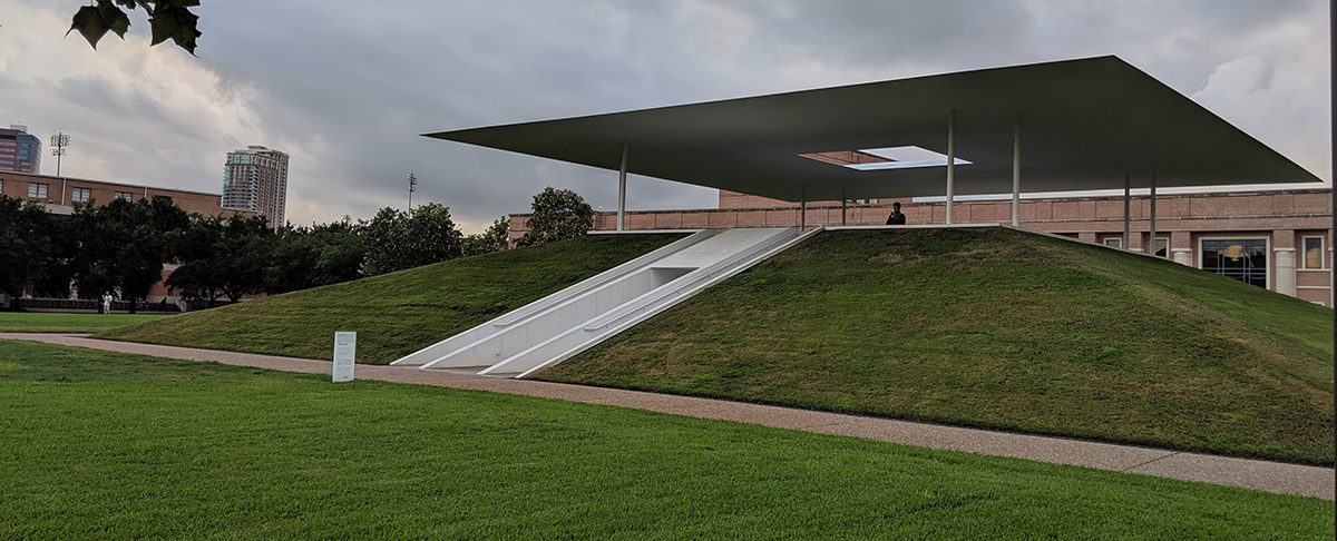 On the Rice University campus, artist James Turrell's "Twilight Epiphany" Skyspace serves as a window to the sky. / By Rebecca Koenig