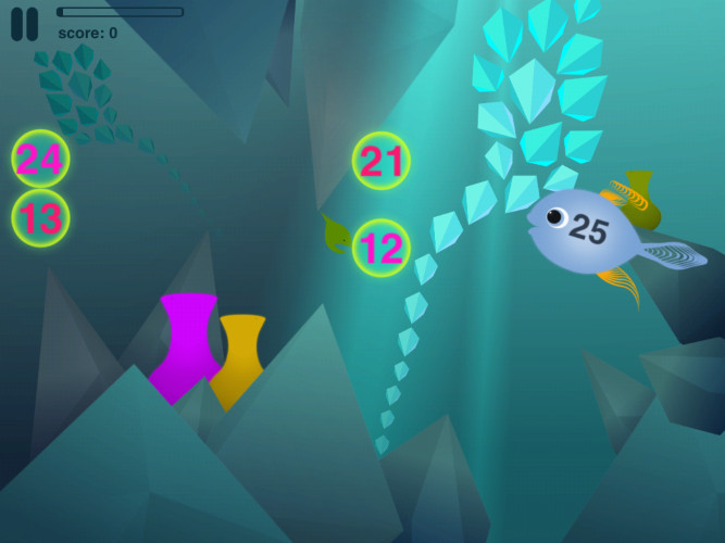 Hungry Guppy is the same game as Hungry Fish but with simpler math.