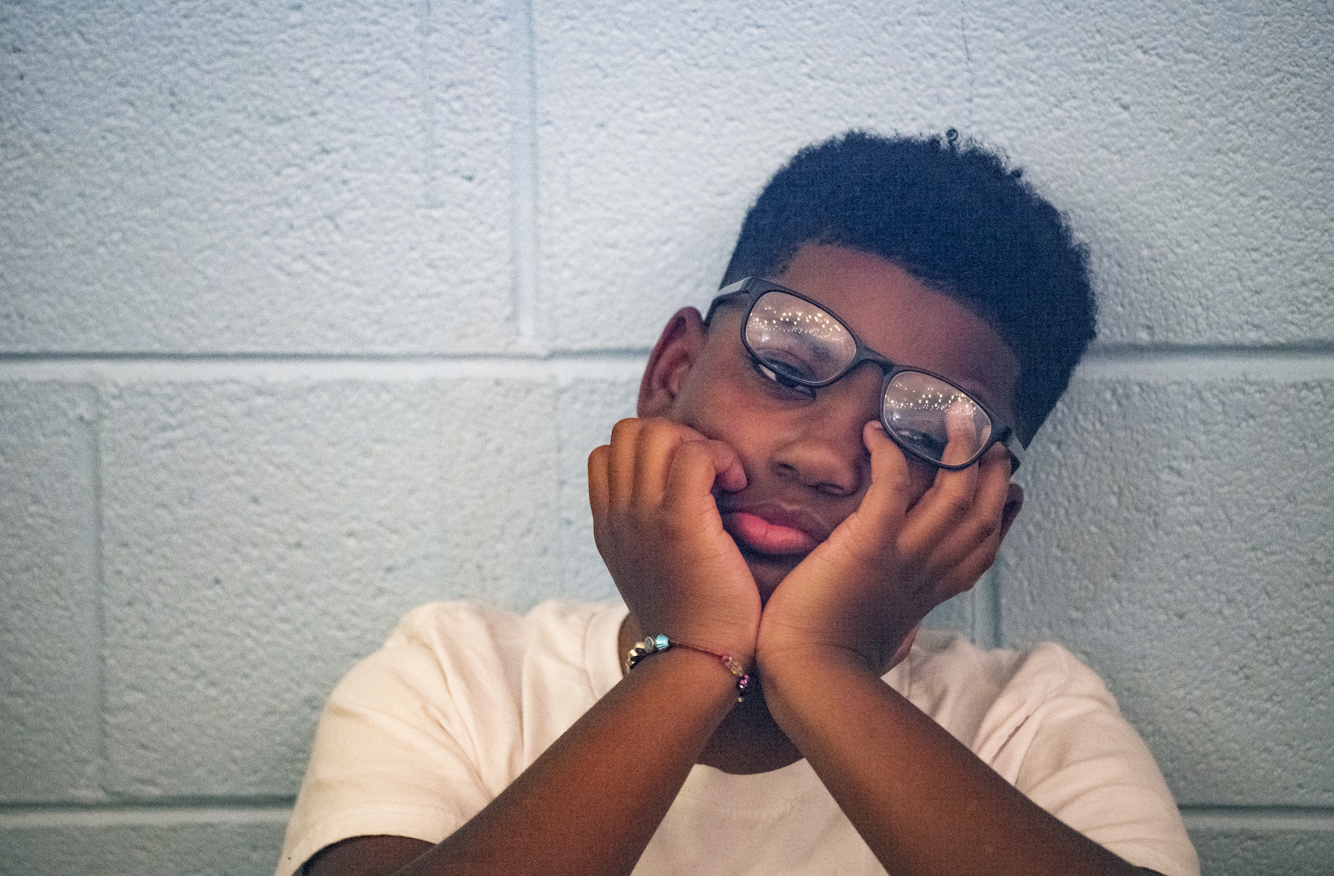 Boy looking tired