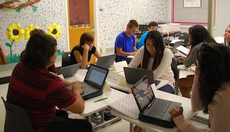 Students work on Chromebooks. (Jason Markey)