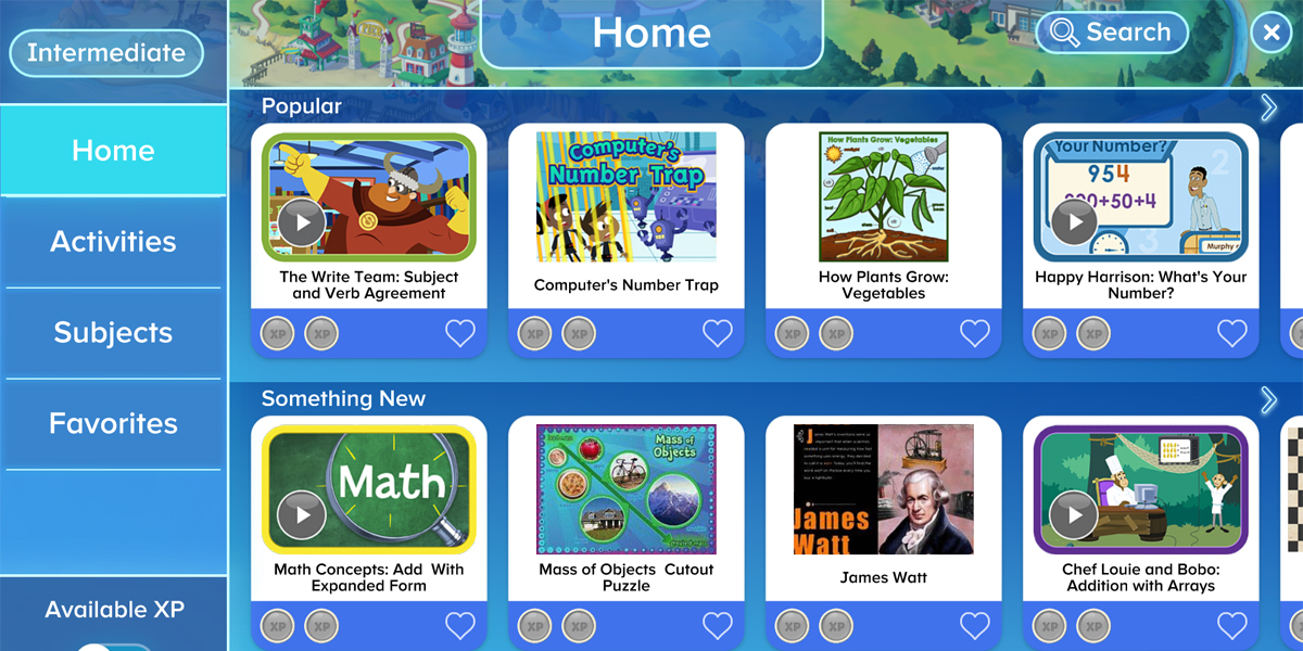 Learning activities in Adventure Academy (Screenshot: Tony Wan)