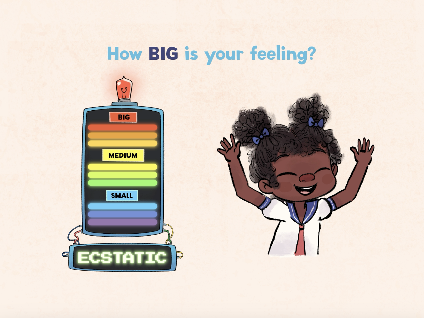 Kezie helps students identify their feelings.