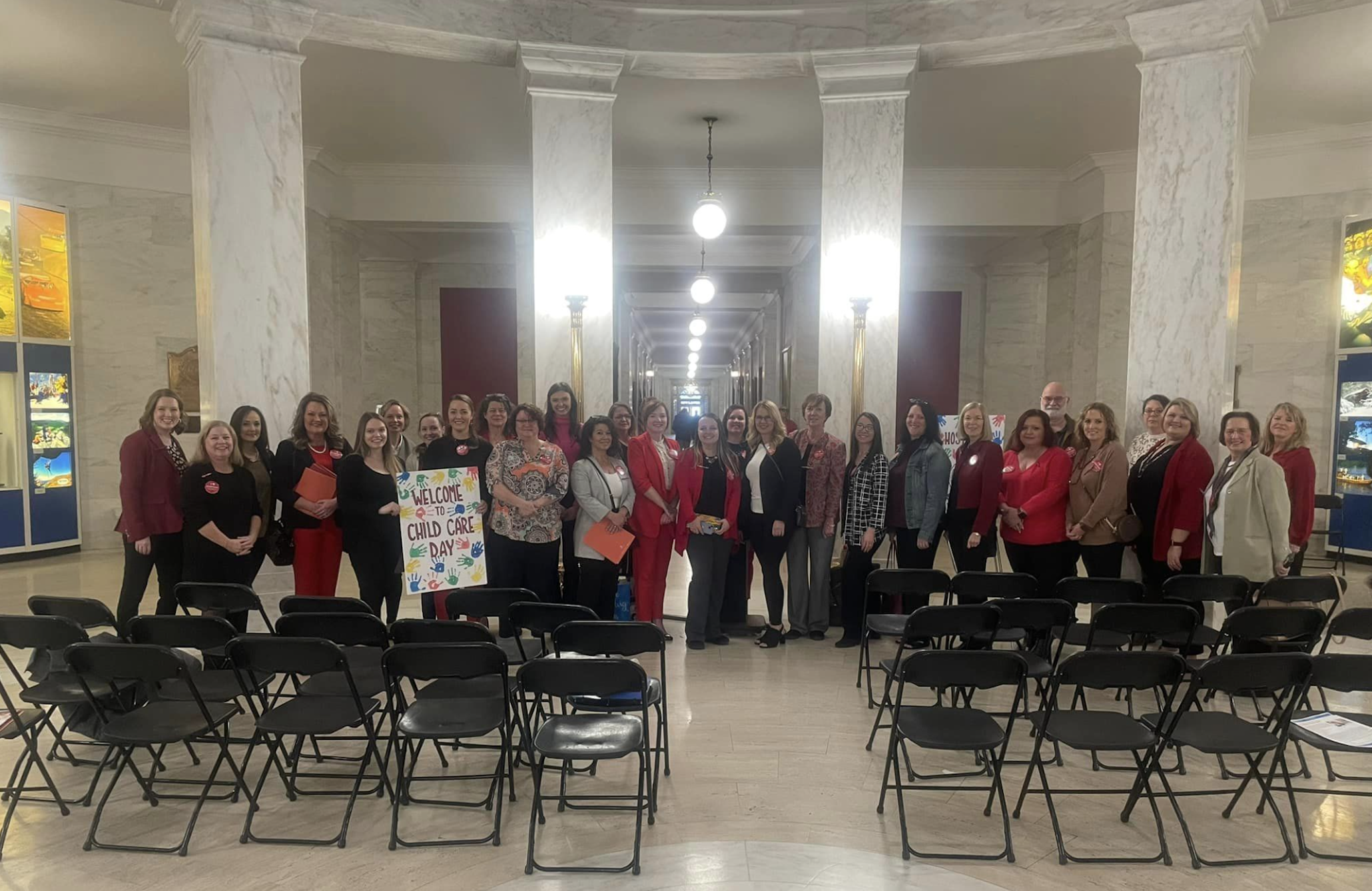 Gale and other child care advocates at the West Virginia State Capitol. Photo courtesy of Tiffany Gale.