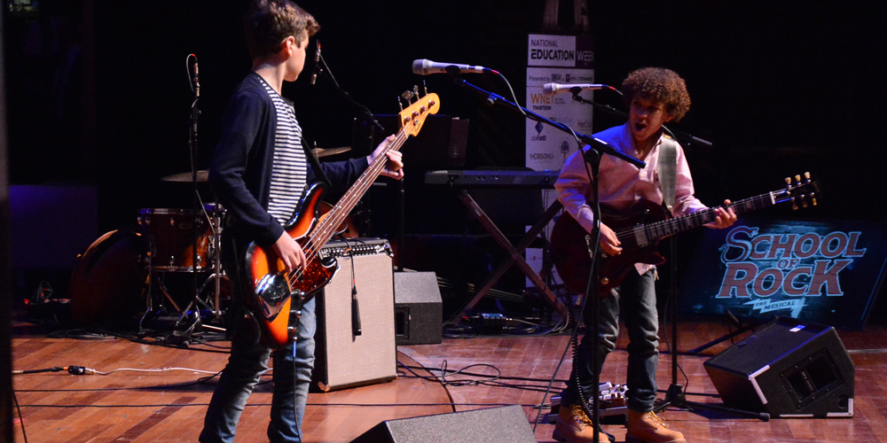School of Rock’s Brandon Niederauer and Ethan Khusidman (Photo credit: Debra Weinstein)