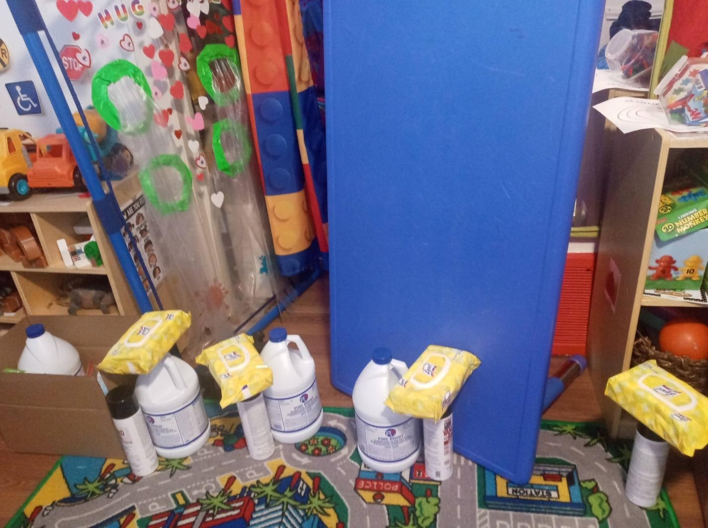Cleaning supplies at Lil’ Bits Family Child Care Home. (Courtesy of Adrienne Briggs)