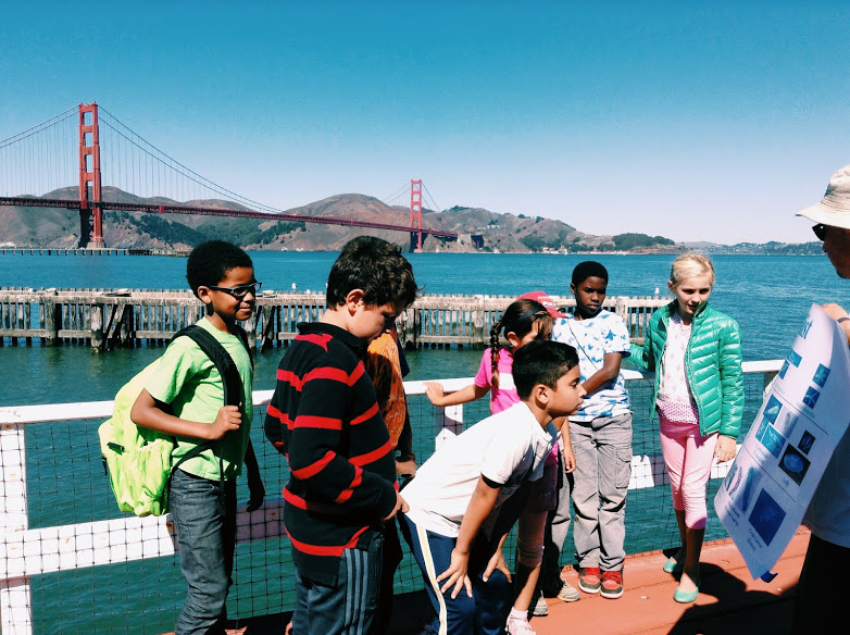 AltSchool middle school students at the Golden Gate Bridge.