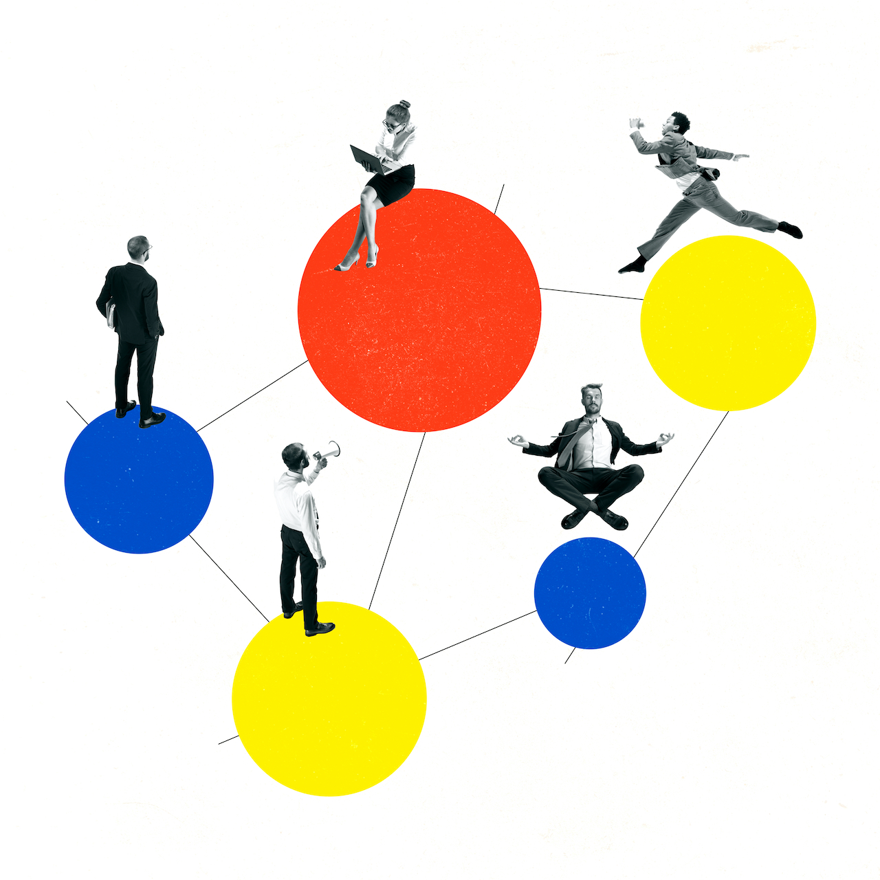 people and dots