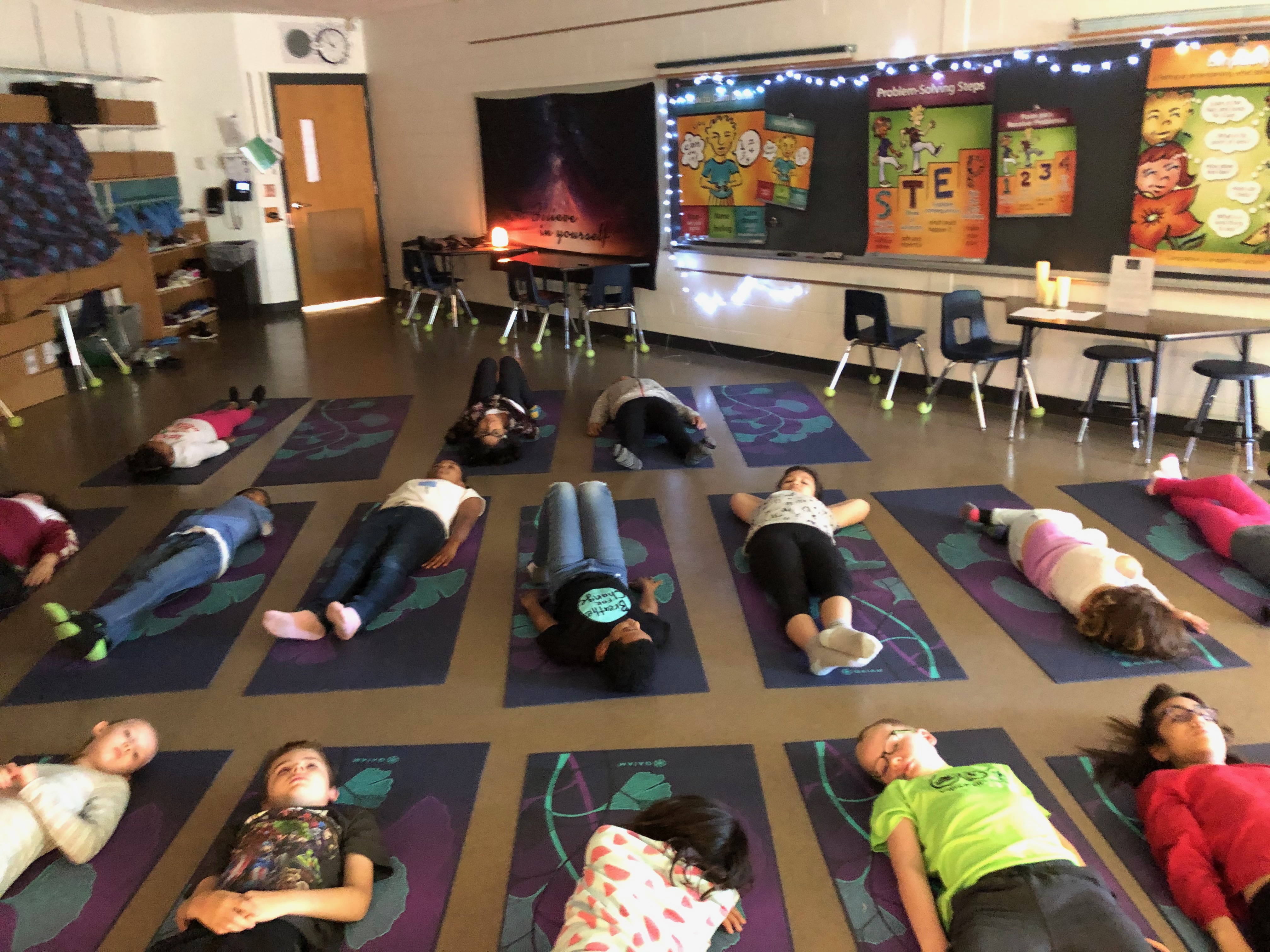 Stoner Prairie students in the mindfulness room (Source: ThompsonKapp)