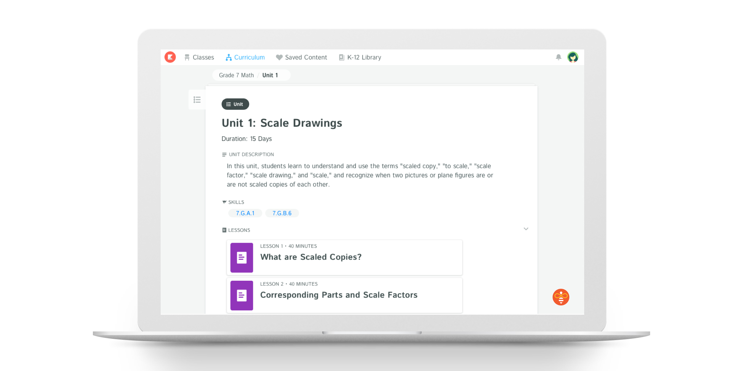 A lesson unit in Kiddom (Image credit: Kiddom)