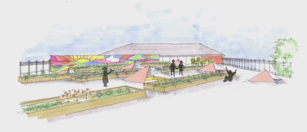 Sketch of Rooftop Garden Learning Space (Source: Catherine Lange)