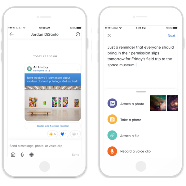 Remind mobile app screenshots