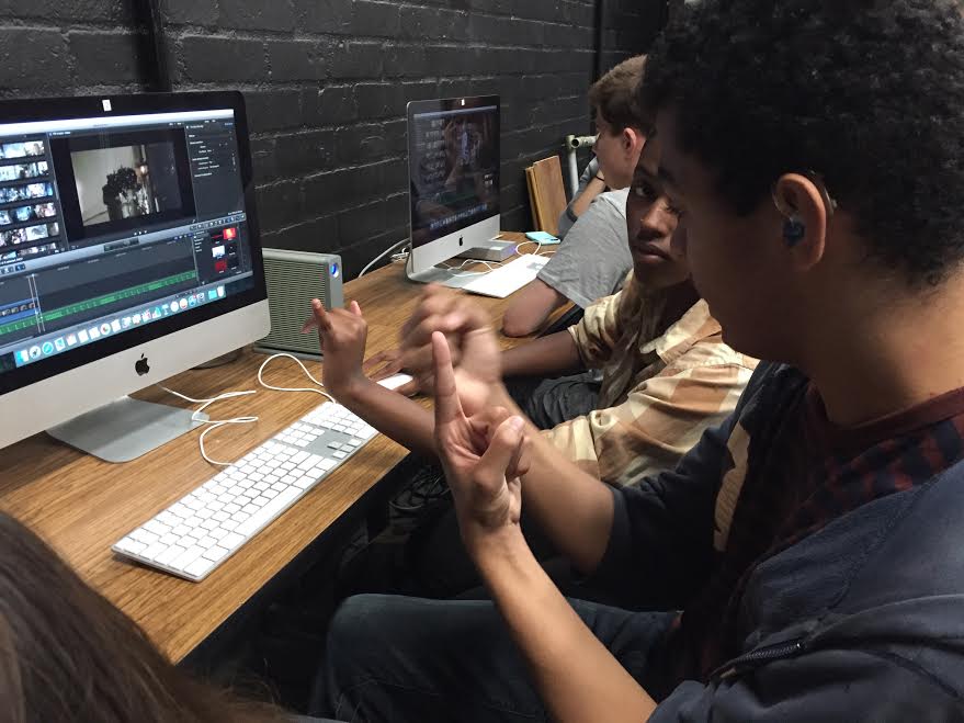 Michael's students collaborate on a digital project