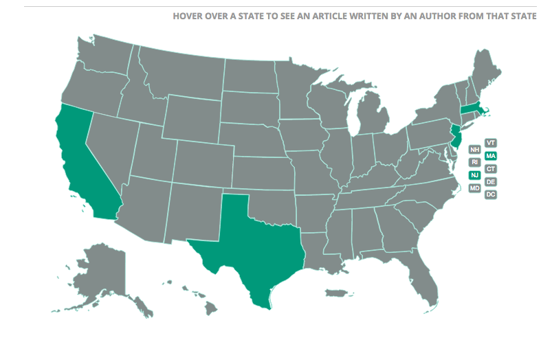 The official Fifty States map identifies which states have been claimed (green) and which states have yet to be represented (gray).