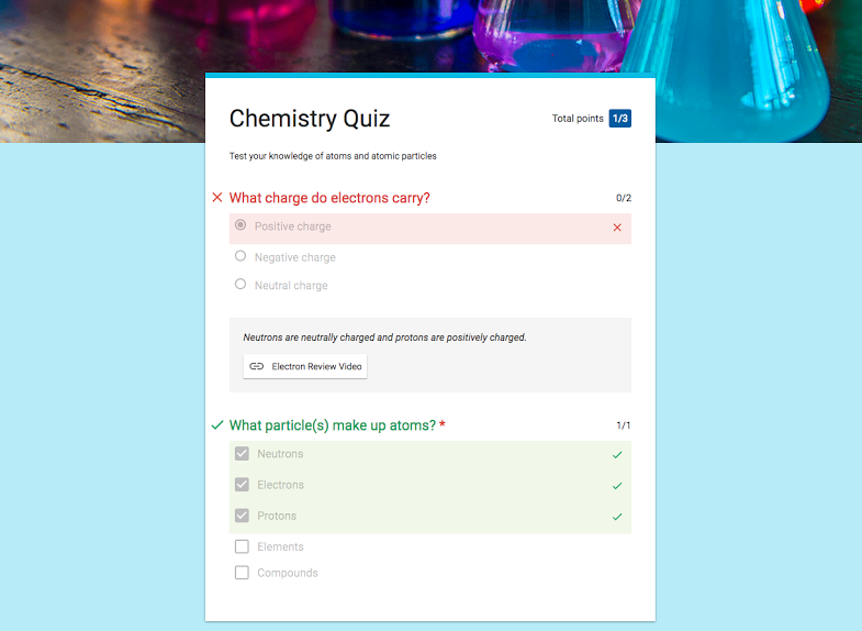 A quiz in Google Forms. (Source: Google)