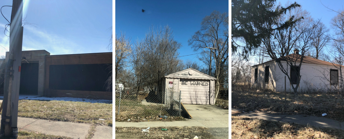 Abandoned homes and schools in the Brightmoor neighborhood. Photo Credit: Jenny Abamu