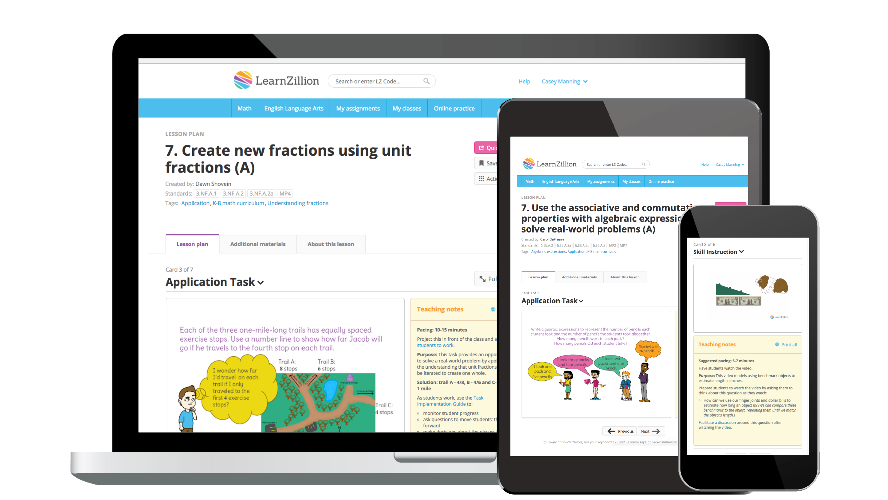 Sample LearnZillion lesson plan; full size image here