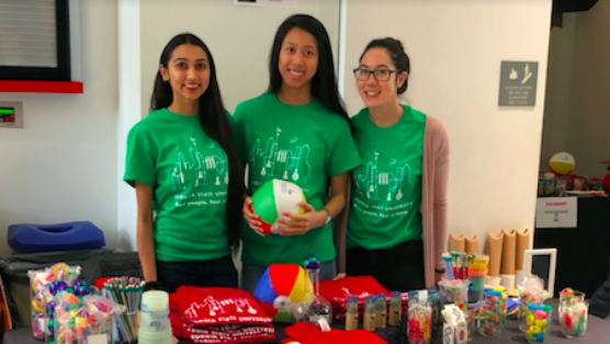 GSU volunteer students at the prize booth. Photo Credit: Martha Karmali
