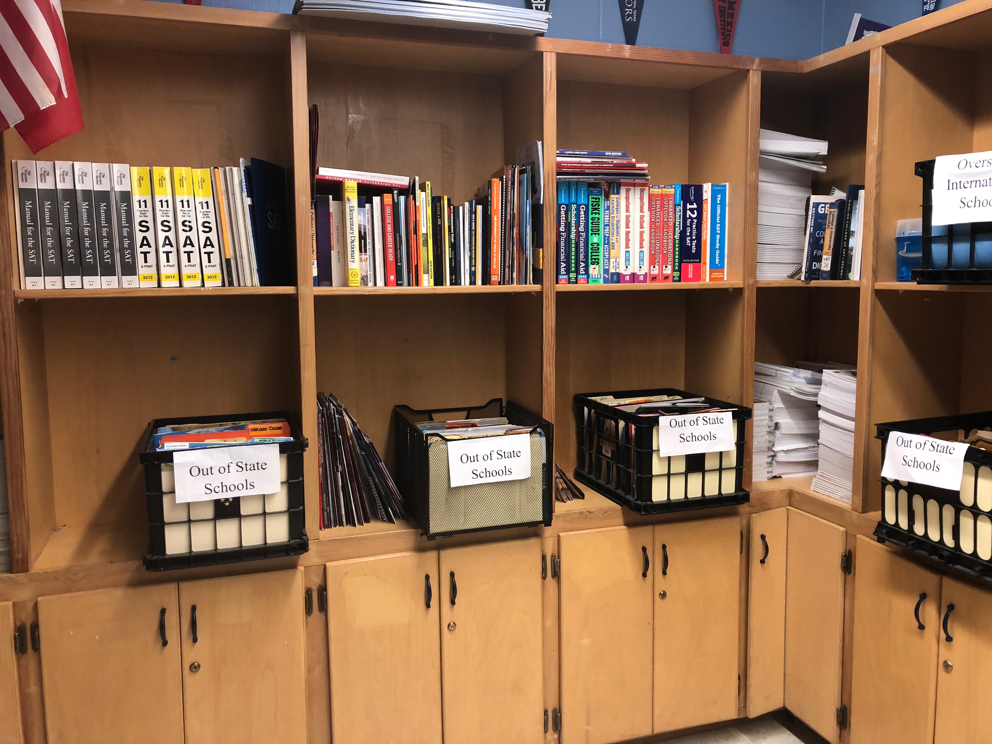 Donated resources to the school's college and career center. Photo Credit: Jenny Abamu