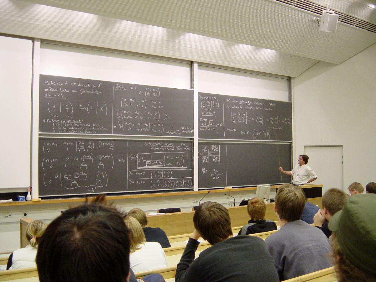 Mathematics lecture at the Helsinki University of Technology. (Photo: Wikipedia)