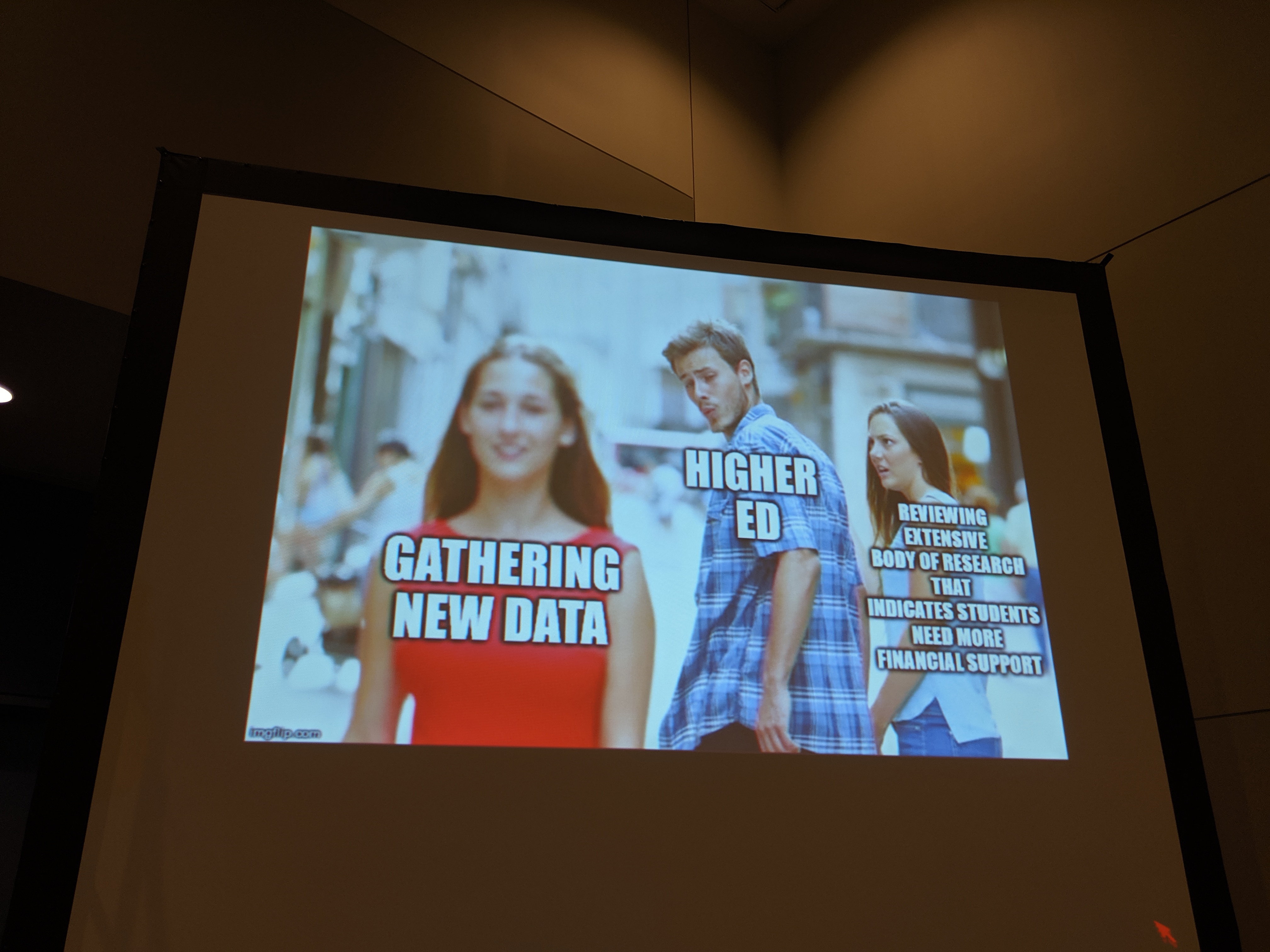 Chris Gilliard used this version of a popular meme to critique the use of student data at colleges.