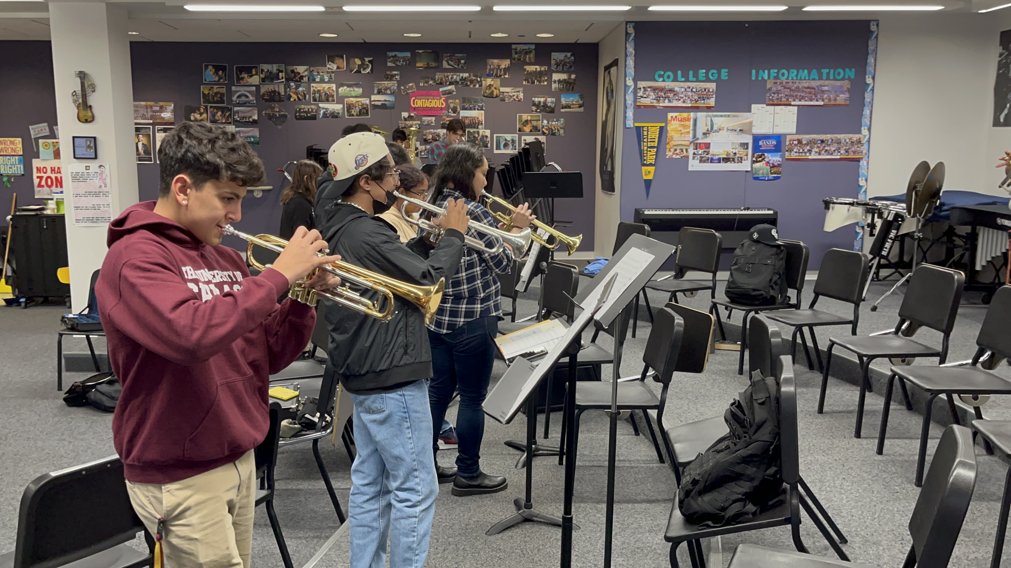 Teenagers participate in a band class. Photo courtesy of After School Matters.