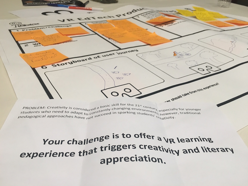 Worksheet from "Enhancing Learning with Virtual Reality." Shot by Blake Montgomery