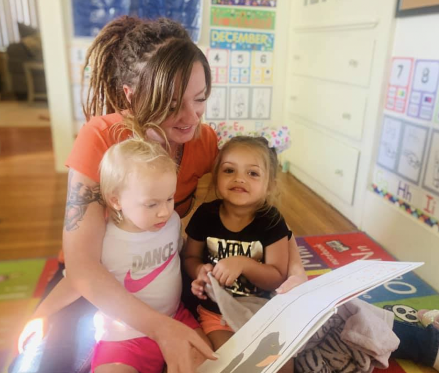 Tiffany Gale and children at her child care center. Photo courtesy of Tiffany Gale.