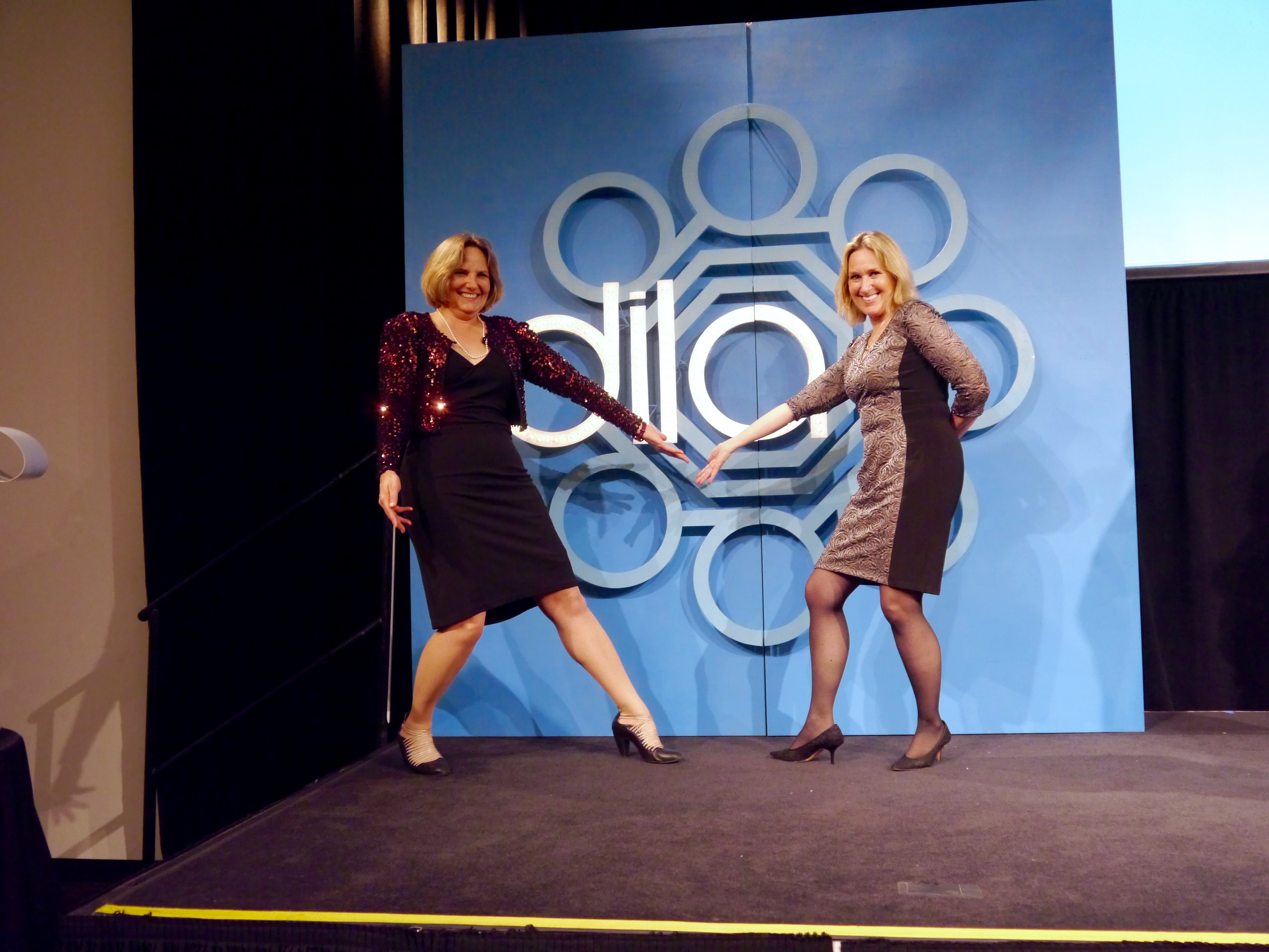 Betsy Corcoran and Karen Cator, the hosts for the evening.