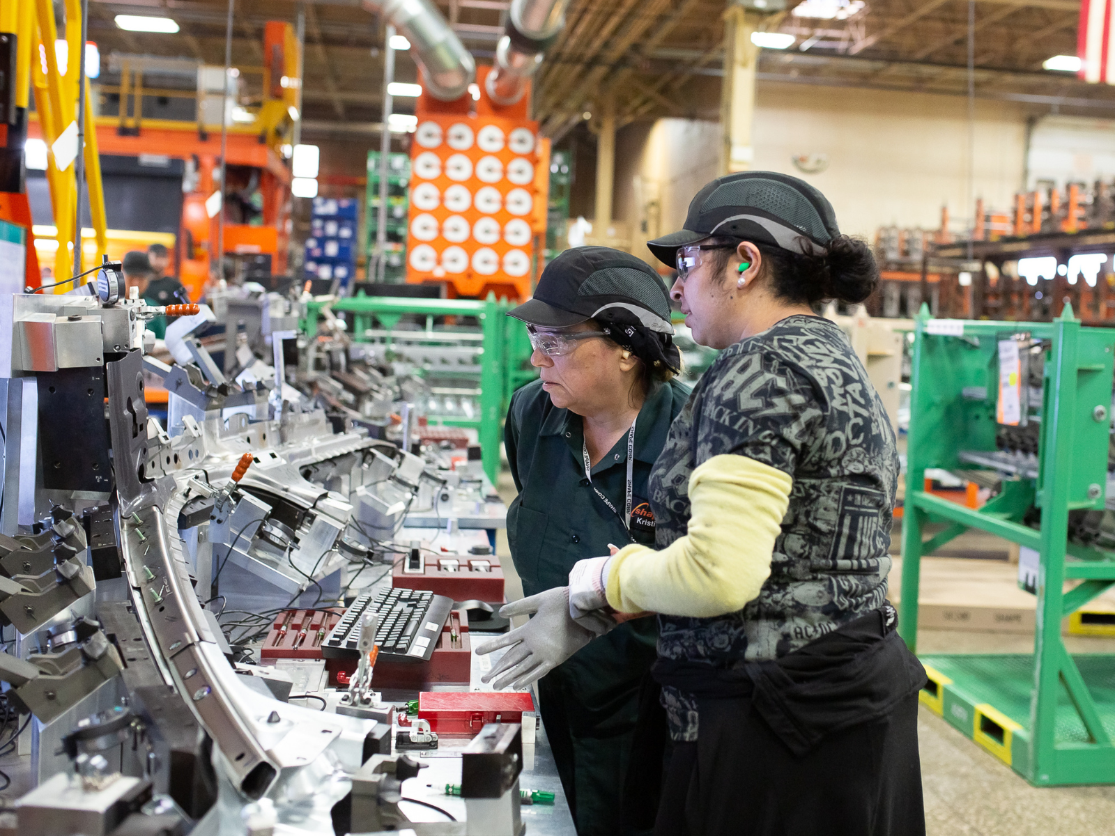 Employees of Shape Corp. during a shift at one of the company's manufacturing plants in Grand Haven, Michigan. Photo by Randy Riksen for Shape Corp.