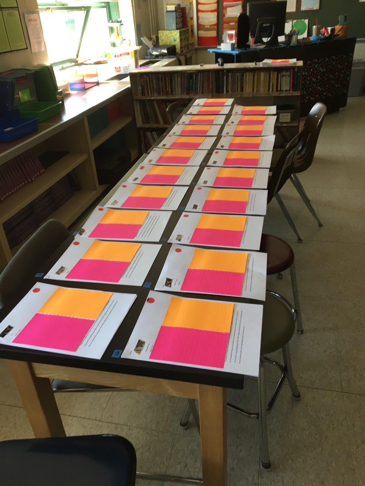 Names were covered with removable tape, and students wrote their feedback on giant sticky notes. (Photo: Karen McDonald)