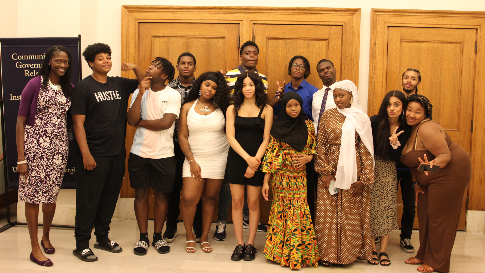 Students in the inaugural cohort pose for a photo with Pitt School of Education Dean Valerie Kinloch (far left) during the Genius, Joy, and Love Celebration Luncheon on Aug. 4. (Credit: University of Pittsburgh School of Education)
