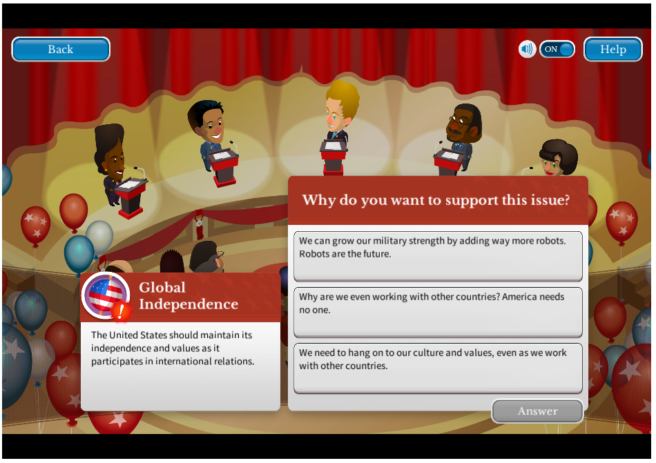 Deciding Tromp's essential campaign issues during the primaries.