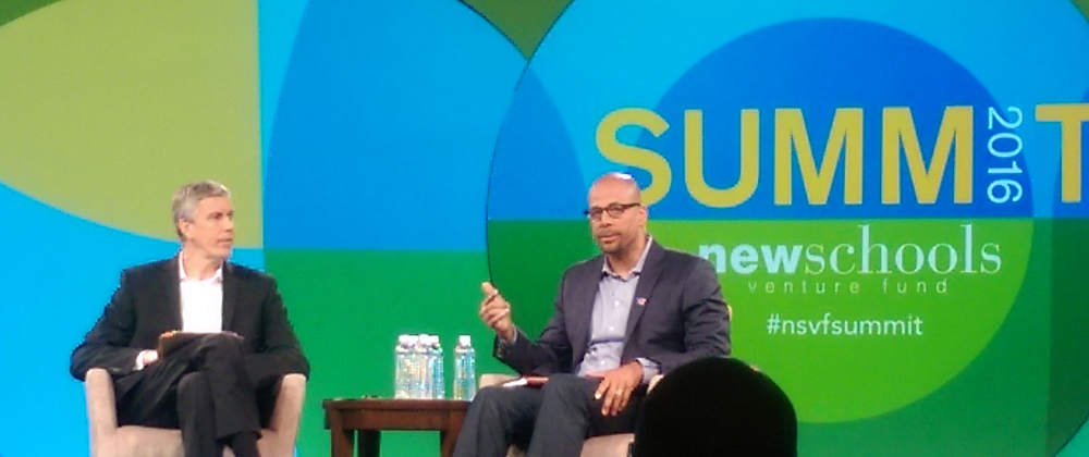 Arne Duncan (left) with Jim Shelton