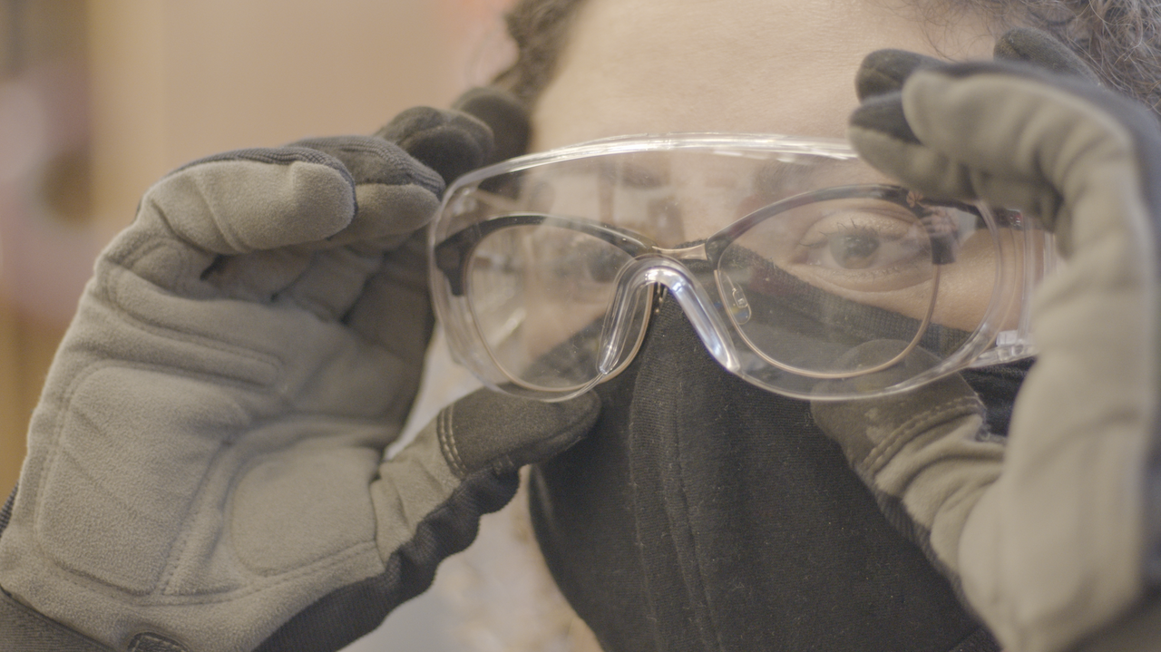woman with goggles