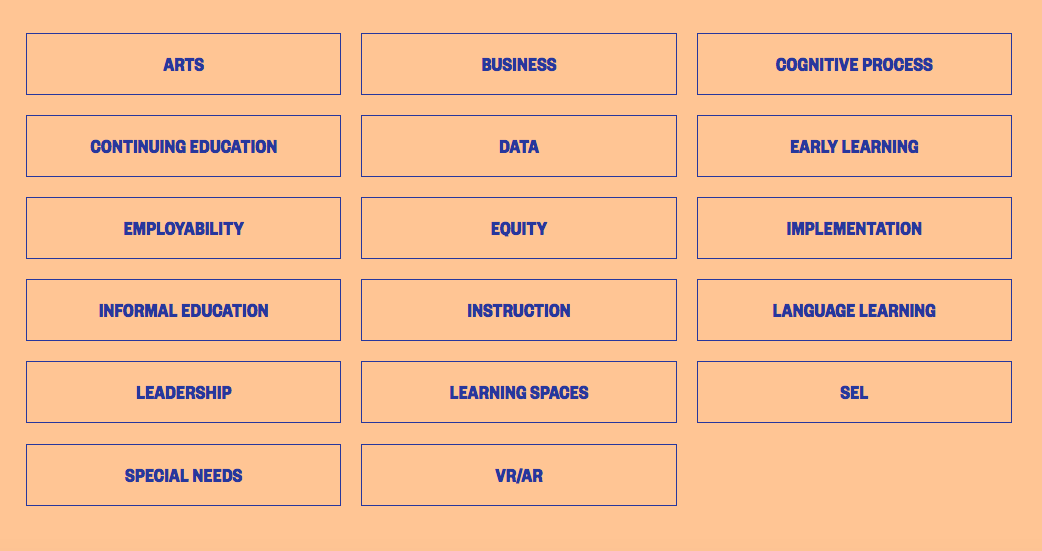 SXSW EDU sessions are separated into 25 different tracks.