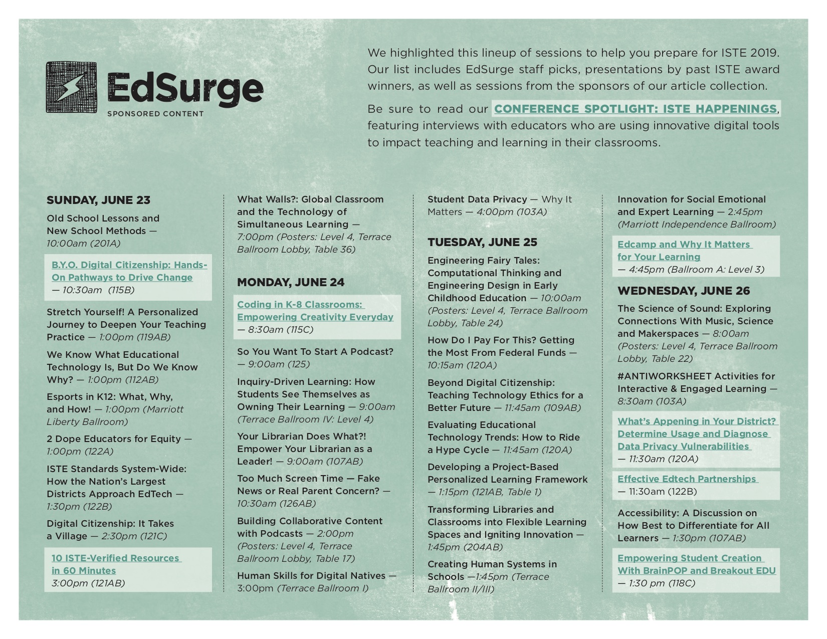 Click here for expanded view of session list.