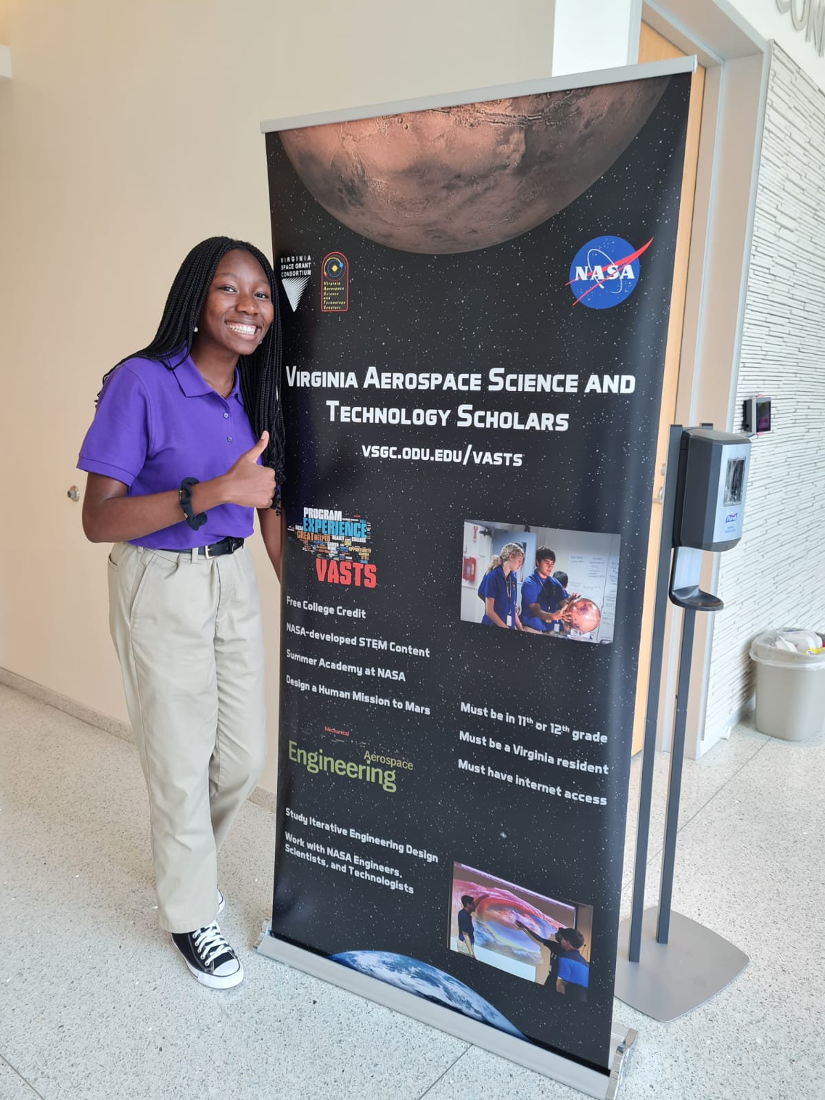 Sonia Kekeh, 19, was inspired by the story of Katherine Johnson and the other women behind NASA's Space Race success as portrayed in the film Hidden Figures . She's now an aerospace engineering student at MIT. Photo courtesy of Kekeh.