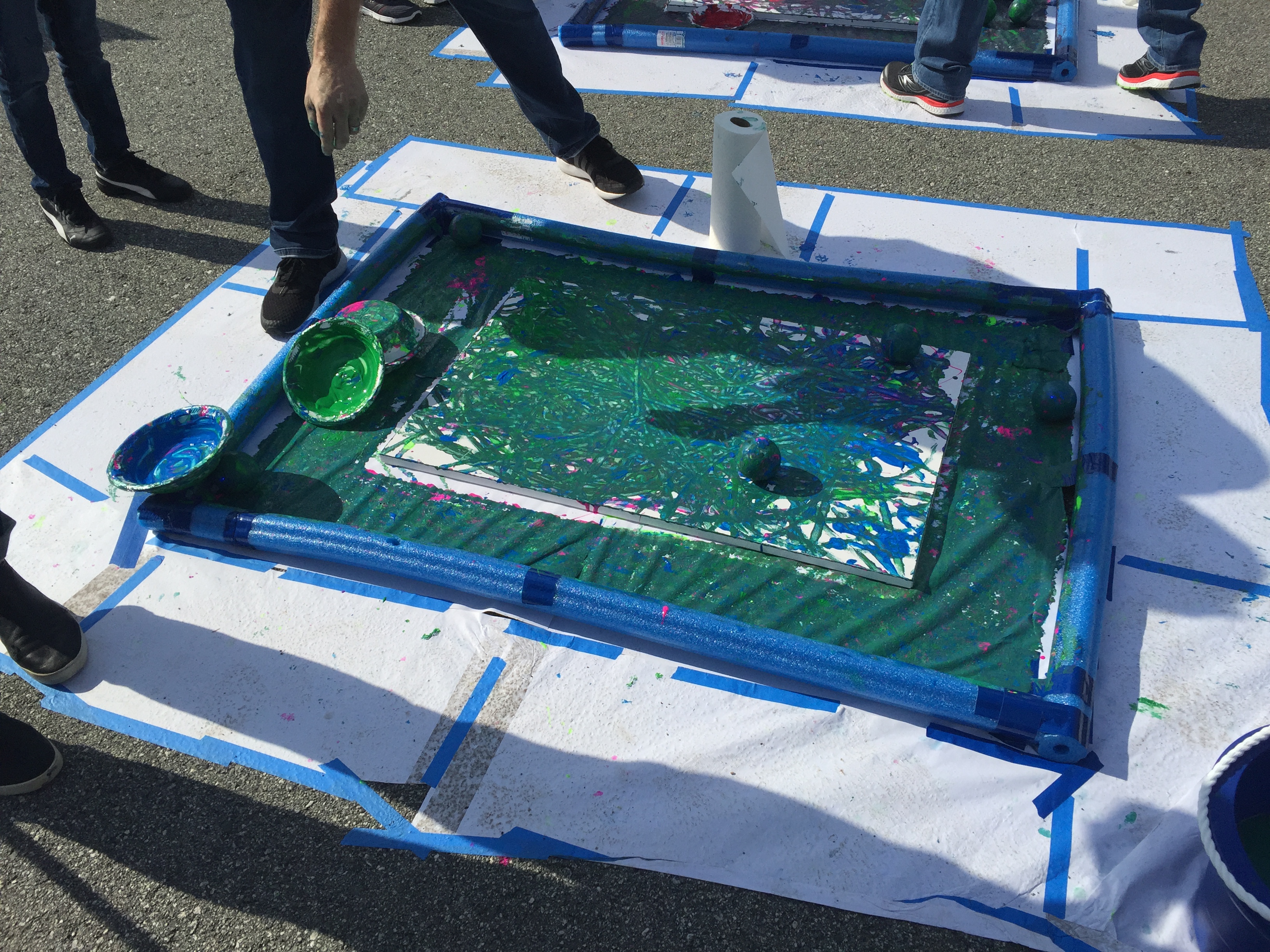 Painting with Sphero robots at today's event. Photo Credit: Tina Nazerian