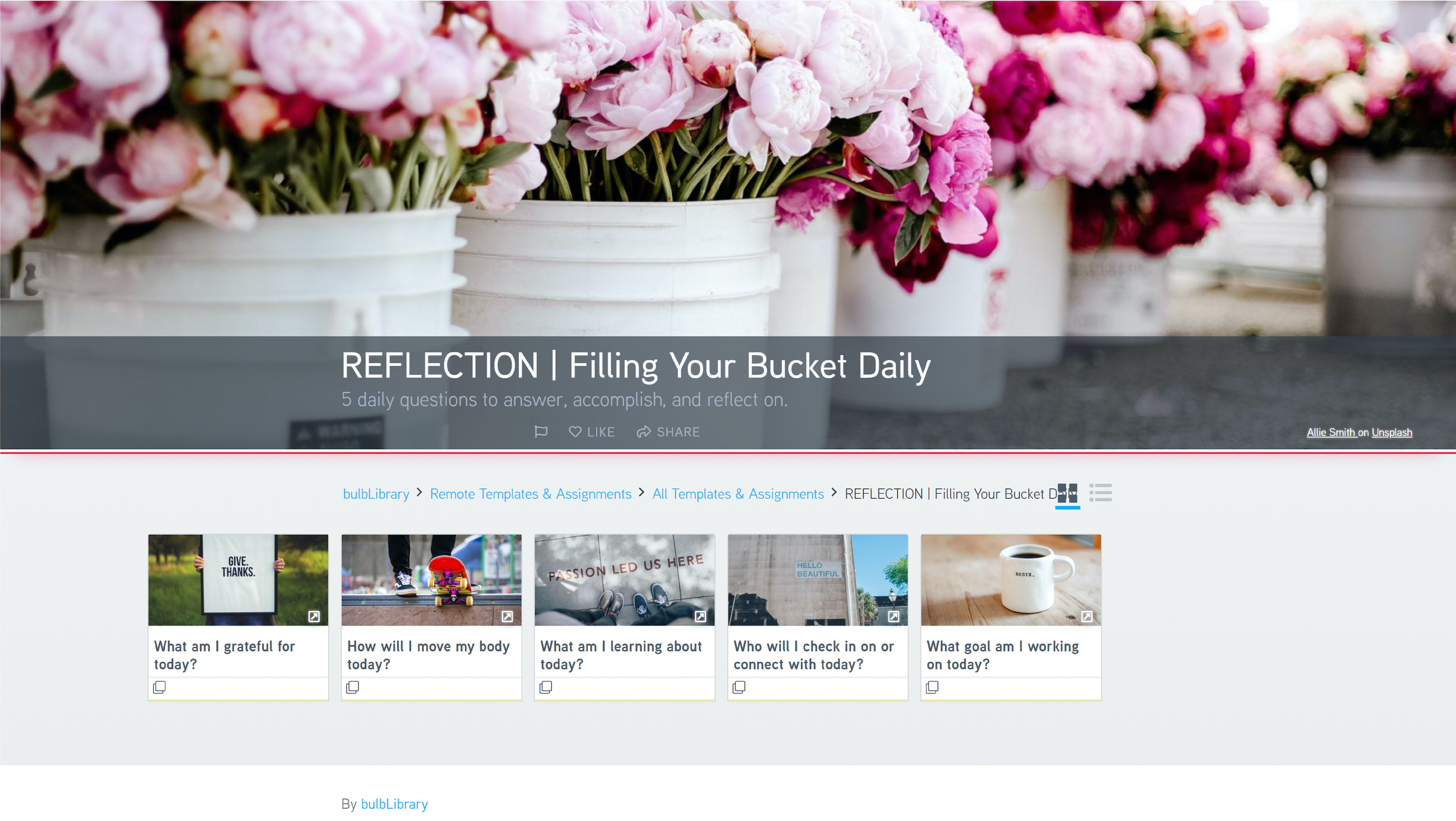 “ Filling Your Bucket Daily ” - bulbLibrary template for educators, supporting SEL across grade levels