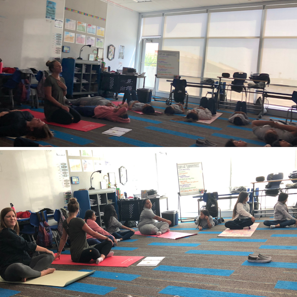 Erin Haley's students practicing yoga, Image Credit: Erin Haley