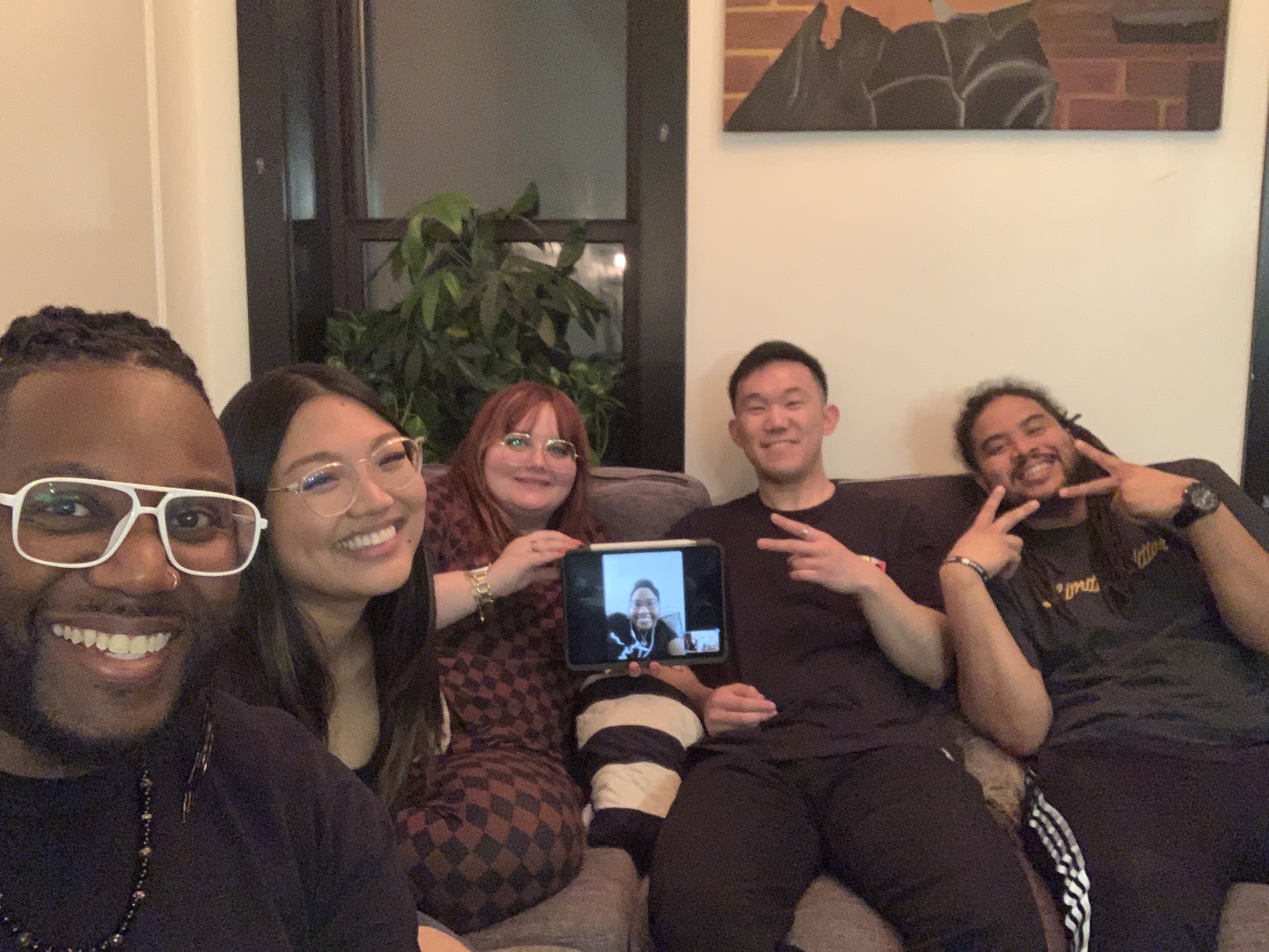 Pictured from left to right: Corey Winchester, Paula Katrina Camaya, Victoria Kosiba, Gariecia Rose (on Zoom), John Lee and Nick Davis. Photo courtesy of Winchester.
