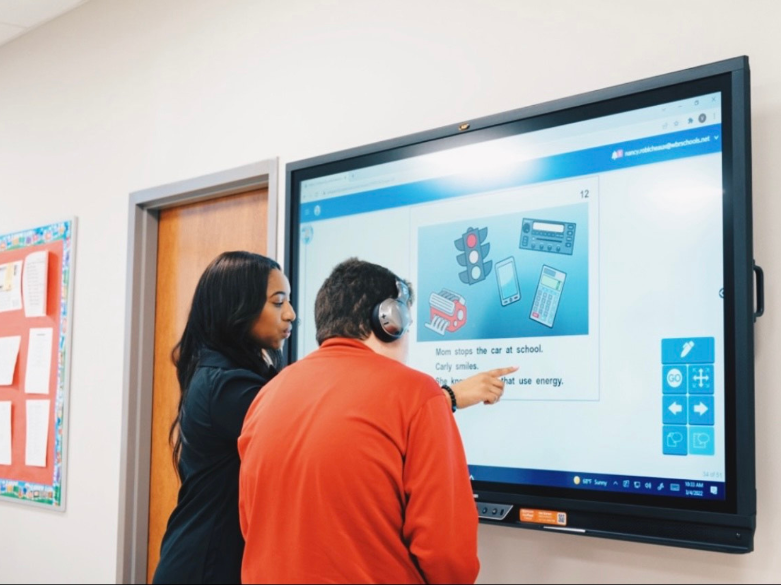 Janae Montgomery with a student at Brusly High School in Louisiana. Photo courtesy of Reach University.