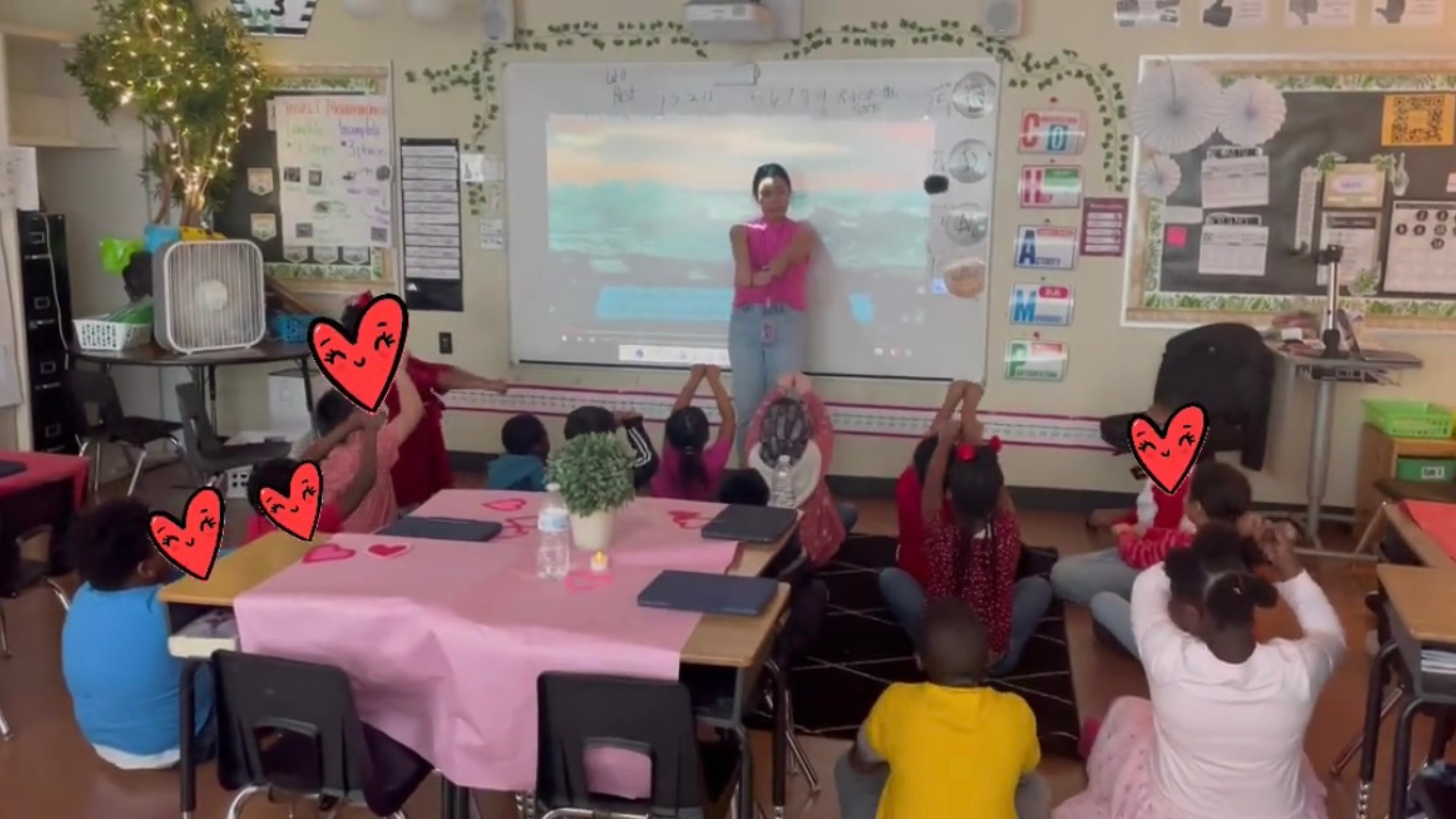 Pricila Cano Padron student teaching a class of third graders this year. Photo courtesy of Cano Padron.