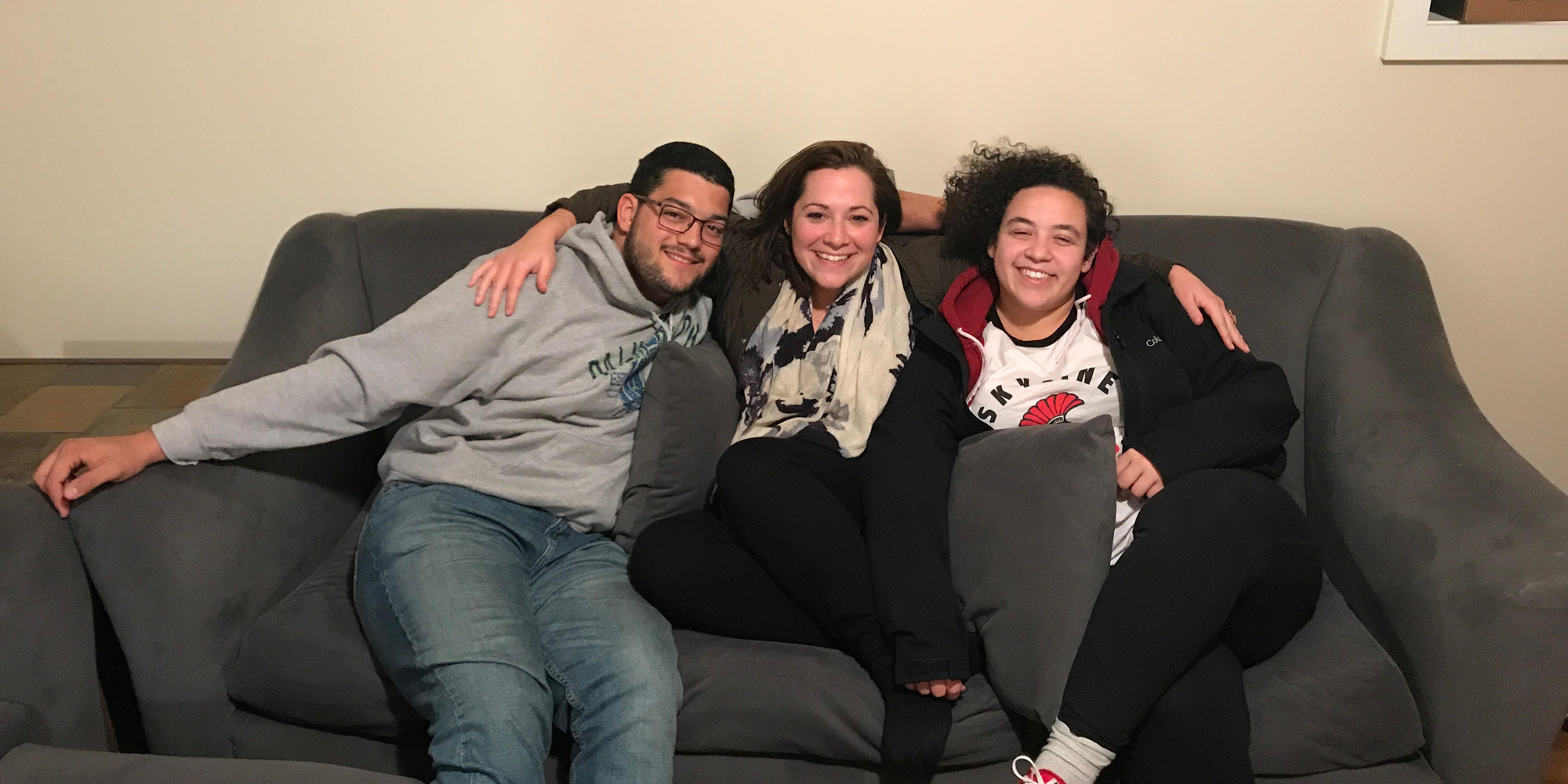 Fiveable founder and CEO, Amanda DoAmaral (right) with Caroline Erickson (middle) and Nelson Gomes at the Kingston, New York house. (Photo credit: Amanda DoAmaral)