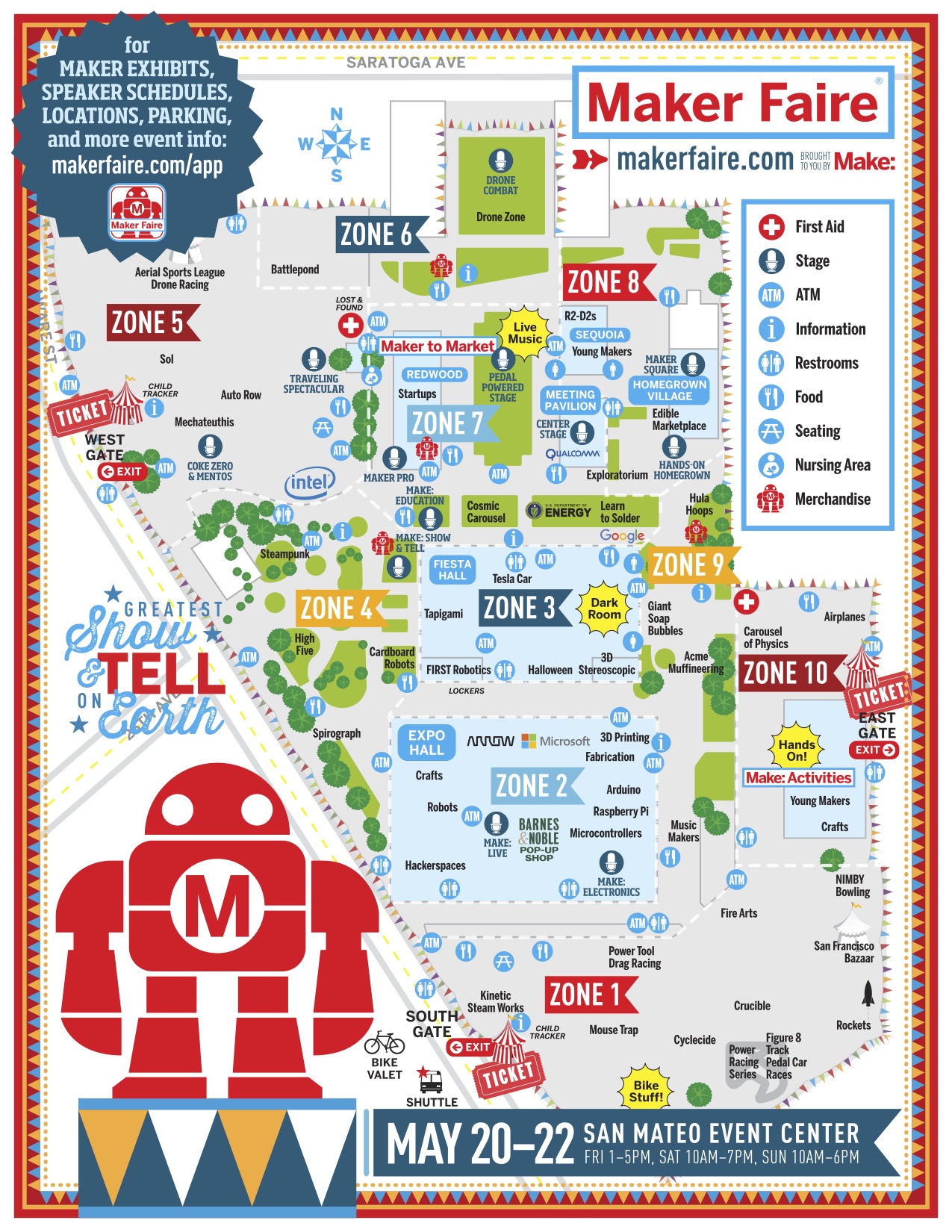 A map of Maker Faire Bay Area