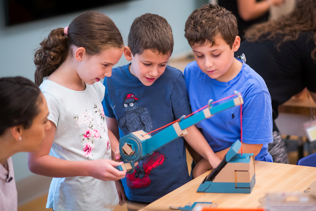 After building a cardboard-based fishing rod with Nintendo Labo, students connect to the Switch console and "go fishing." (Image credit: Nintendo)