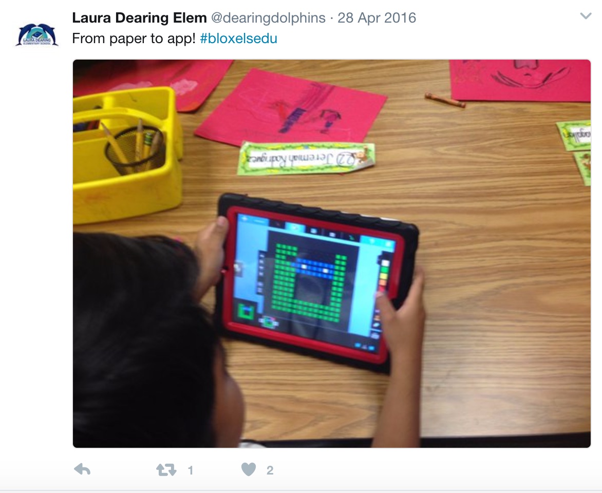 Students used the (highly suggested) Bloxels App to build and play test their games.