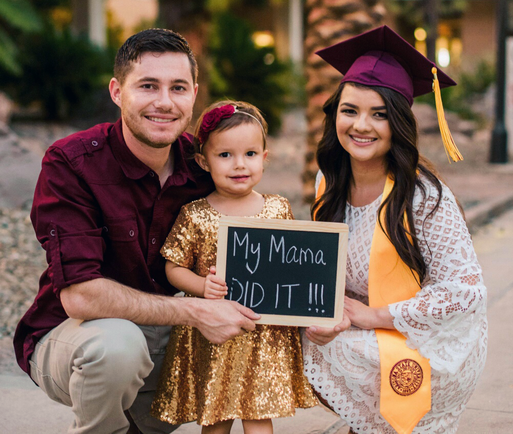 A family at graduation. Photo Credit: College Success Arizona