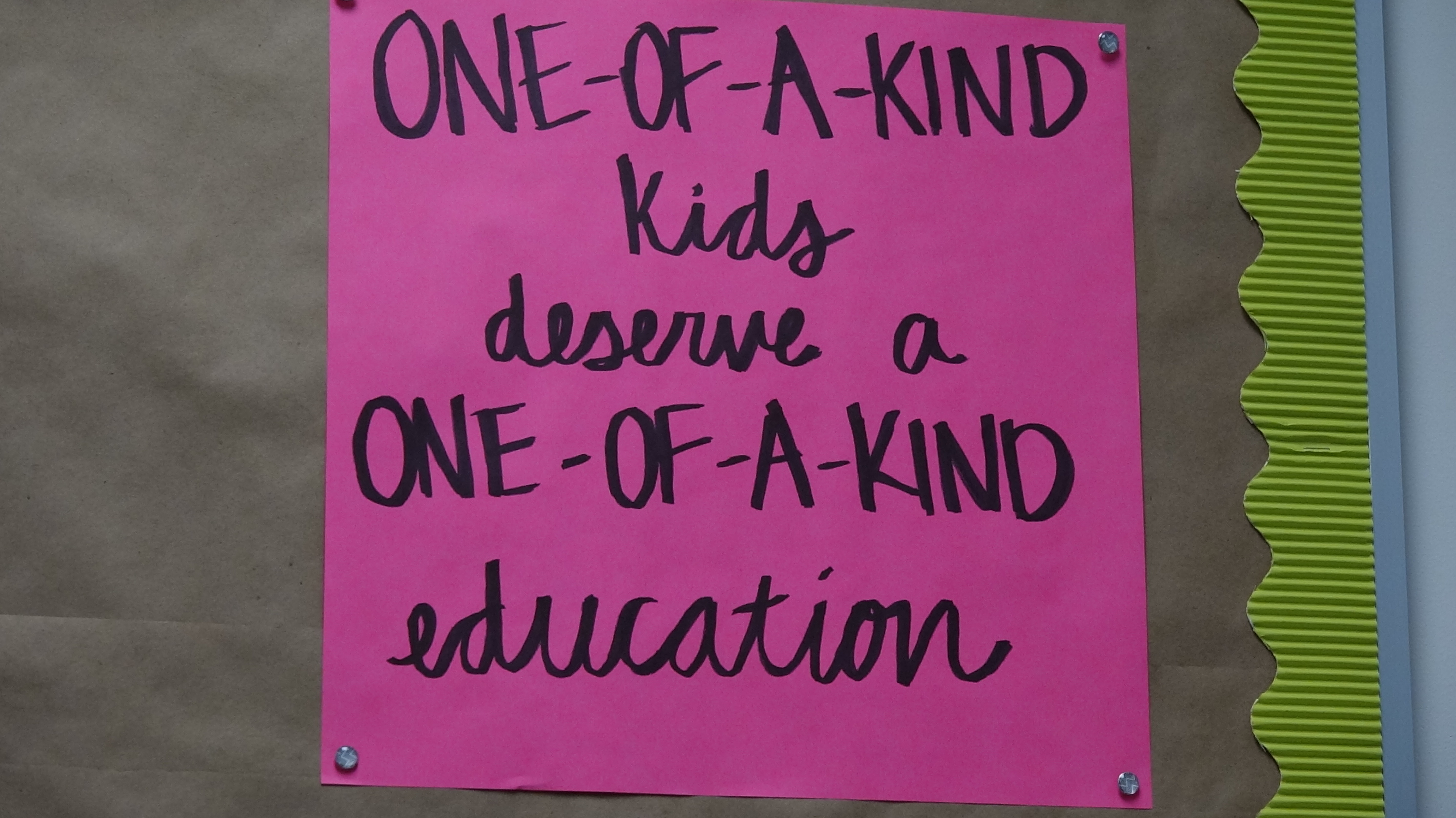 Sign in Egelston's office inside IDEA